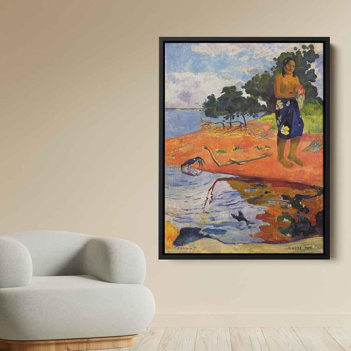 She goes down to the fresh water (Haere Pape) (1892) by Paul Gauguin - Canvas Artwork