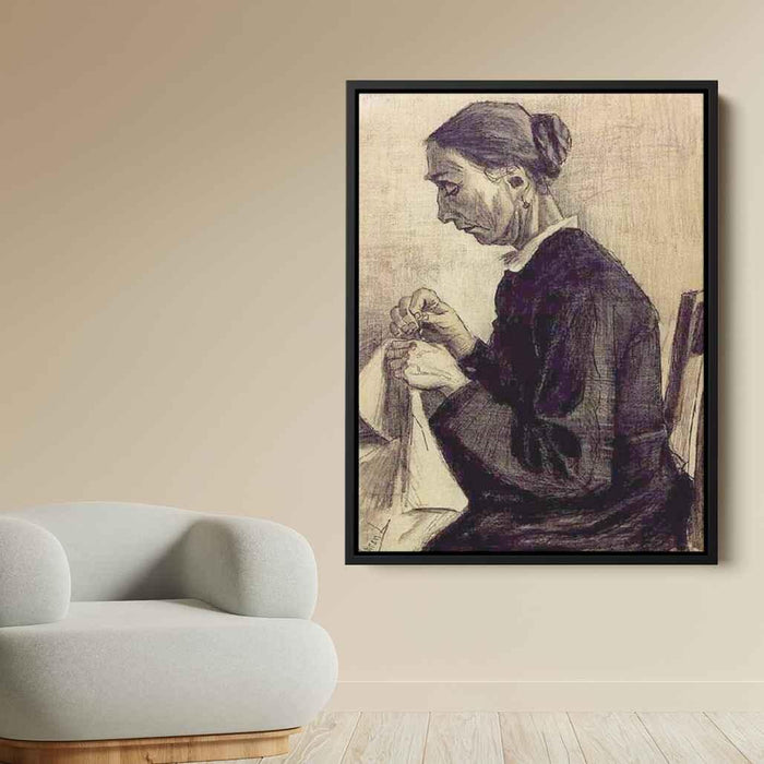 Sien, Sewing, Half-Figure by Vincent van Gogh - Canvas Artwork