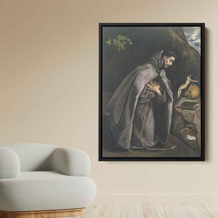 St. Francis praying (1595) by El Greco - Canvas Artwork