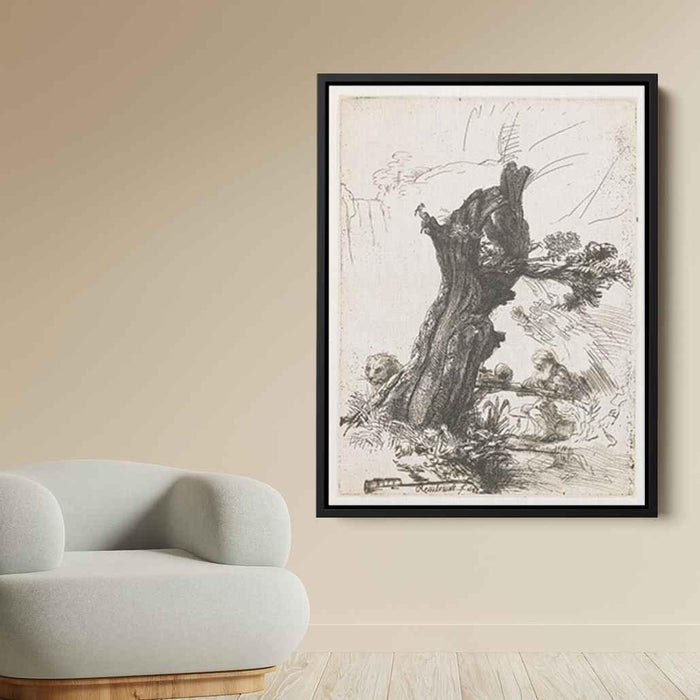 St. Jerome beside a pollard willow (1648) by Rembrandt - Canvas Artwork