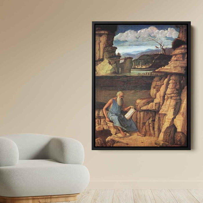 St Jerome Reading in the Countryside (1485) by Giovanni Bellini - Canvas Artwork