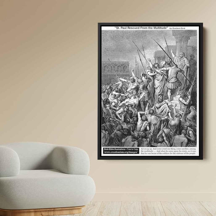 St. Paul Rescued From The Multitude by Gustave Dore - Canvas Artwork