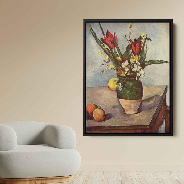 Still Life, Tulips and apples by Paul Cezanne - Canvas Artwork