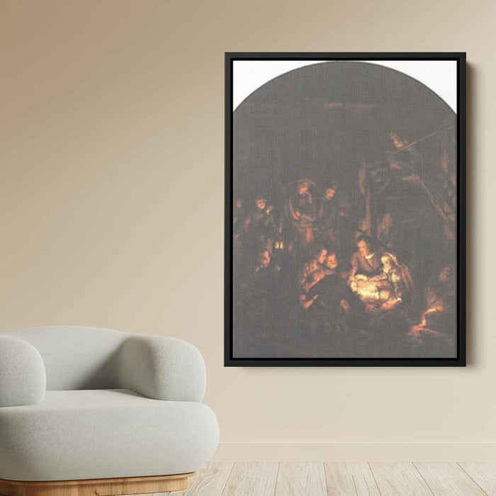 The Adoration of the Shepherds(fragment) (1646) by Rembrandt - Canvas Artwork