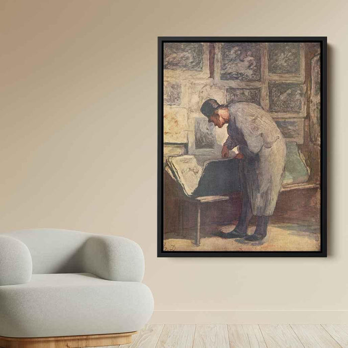 The Print Collector (1860) by Honore Daumier - Canvas Artwork