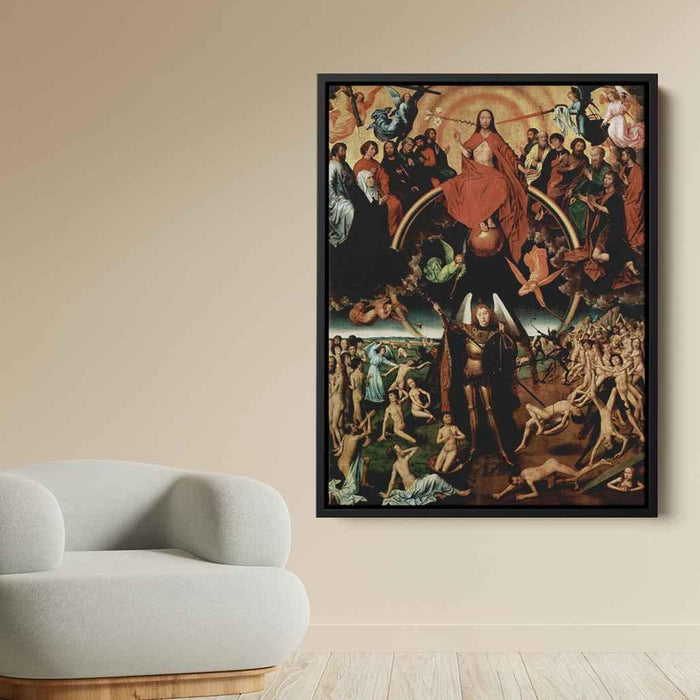 The Last Judgment triptych, central panel, Maiestas Domini with Archangel Michael weighing the souls by Hans Memling - Canvas Artwork