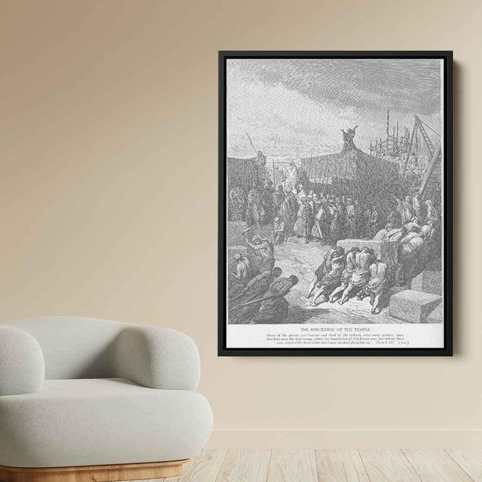 The Rebuilding of the Temple Is Begun by Gustave Dore - Canvas Artwork