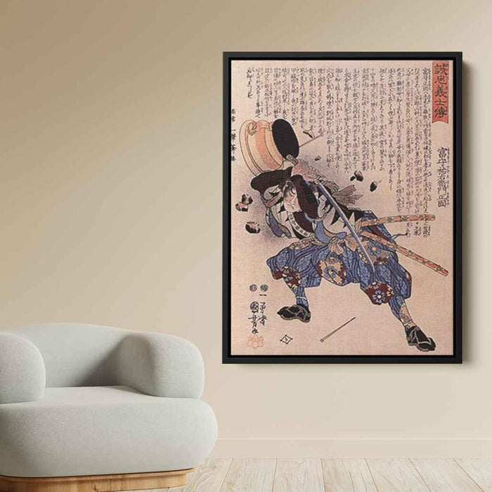 Tomimori Sukeemon Masakat dodging a brazier by Utagawa Kuniyoshi - Canvas Artwork