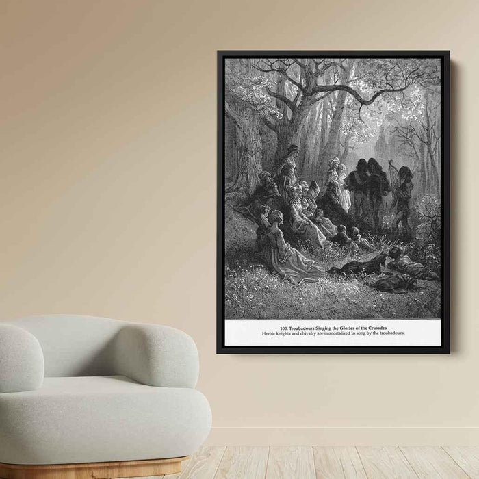 Troubadours Singing the Glories of the Crusades by Gustave Dore - Canvas Artwork