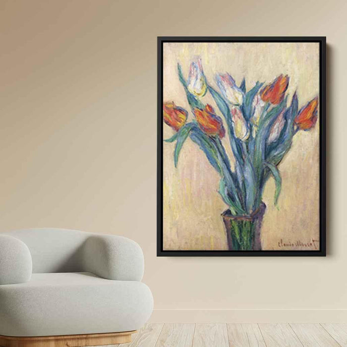 Vase of Tulips (1885) by Claude Monet - Canvas Artwork