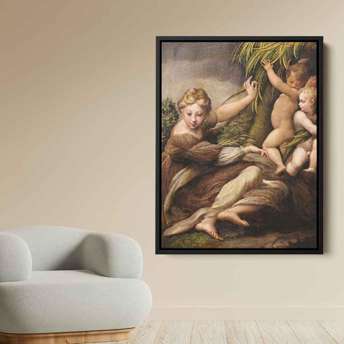 Virgin and Child with an Angel (1523) by Parmigianino - Canvas Artwork