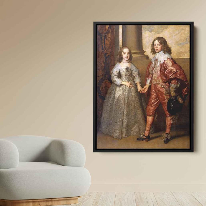 William II, Prince of Orange and Princess Henrietta Mary Stuart, daughter of Charles I of England by Anthony van Dyck - Canvas Artwork