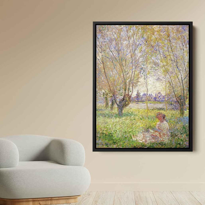 Woman Sitting under the Willows (1880) by Claude Monet - Canvas Artwork