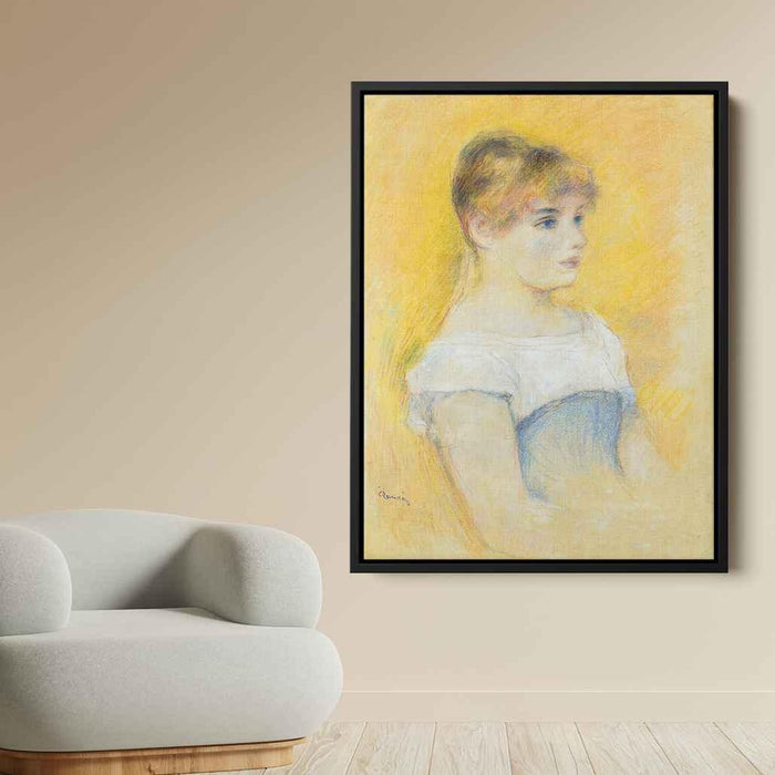 Young Girl in a Blue Corset by Pierre-Auguste Renoir - Canvas Artwork