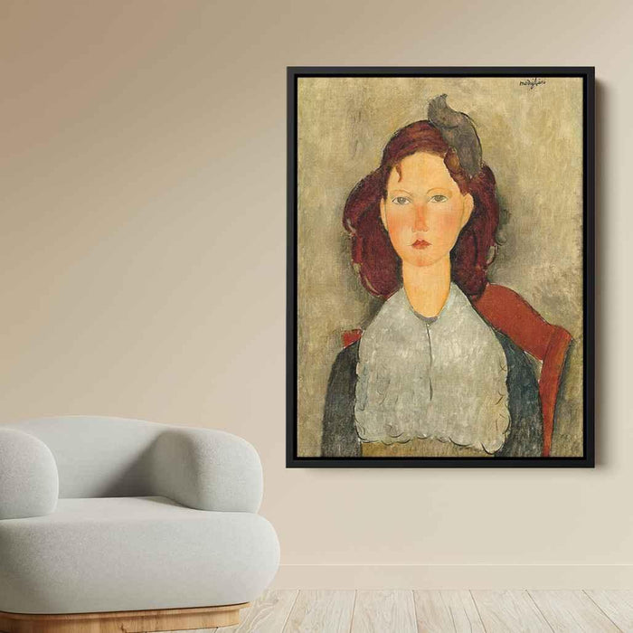 Young Girl Seated (1918) by Amedeo Modigliani - Canvas Artwork