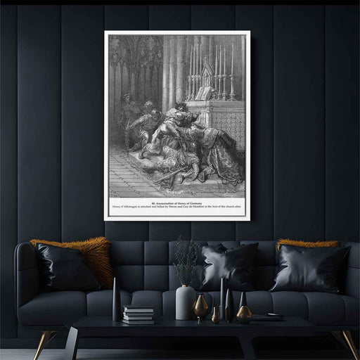Assassination of Henry of Germany by Gustave Dore - Canvas Artwork