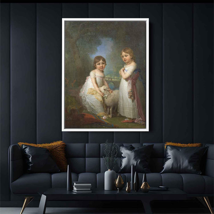 Children with a Lamb by Vladimir Borovikovsky - Canvas Artwork