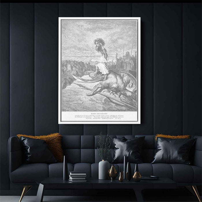 David Slays Goliath by Gustave Dore - Canvas Artwork