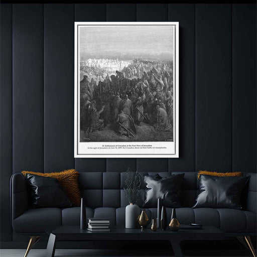 Enthusiasm of Crusaders at the First View of Jerusalem by Gustave Dore - Canvas Artwork