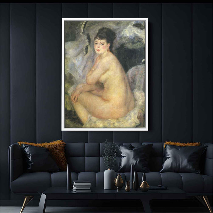 Nude Seated on a Sofa (1876) by Pierre-Auguste Renoir - Canvas Artwork