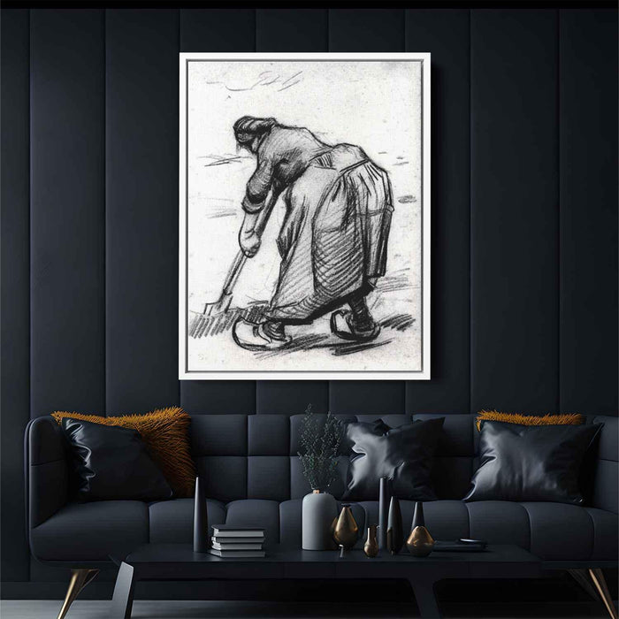 Peasant Woman, Digging, Seen from the Side by Vincent van Gogh - Canvas Artwork