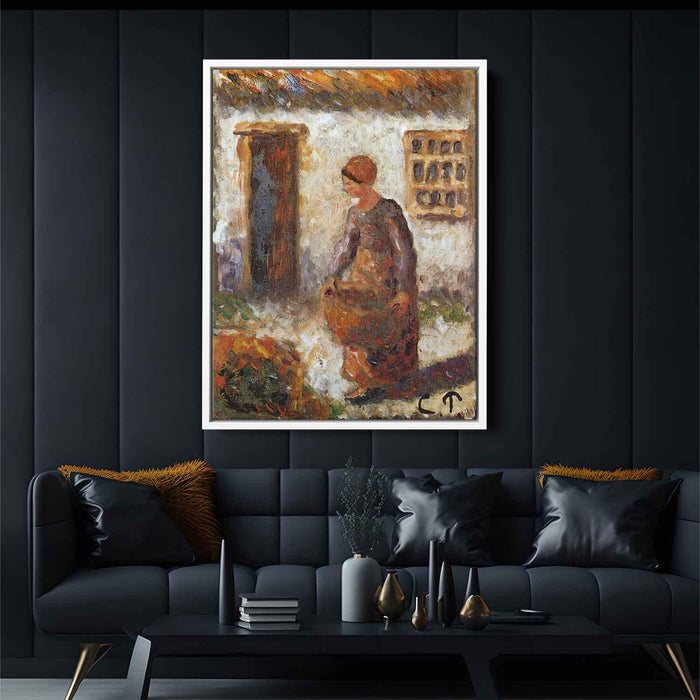 Peasant woman with basket by Camille Pissarro - Canvas Artwork