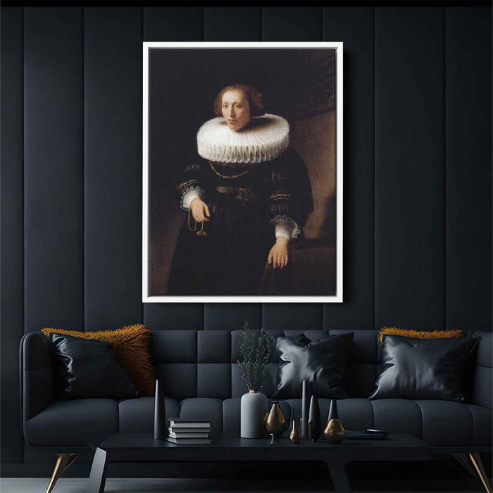 Portrait Of A Woman (1632) by Rembrandt - Canvas Artwork