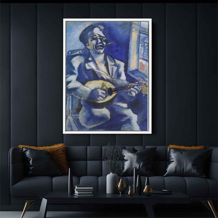 Portrait of Brother David with Mandolin (1914) by Marc Chagall - Canvas Artwork