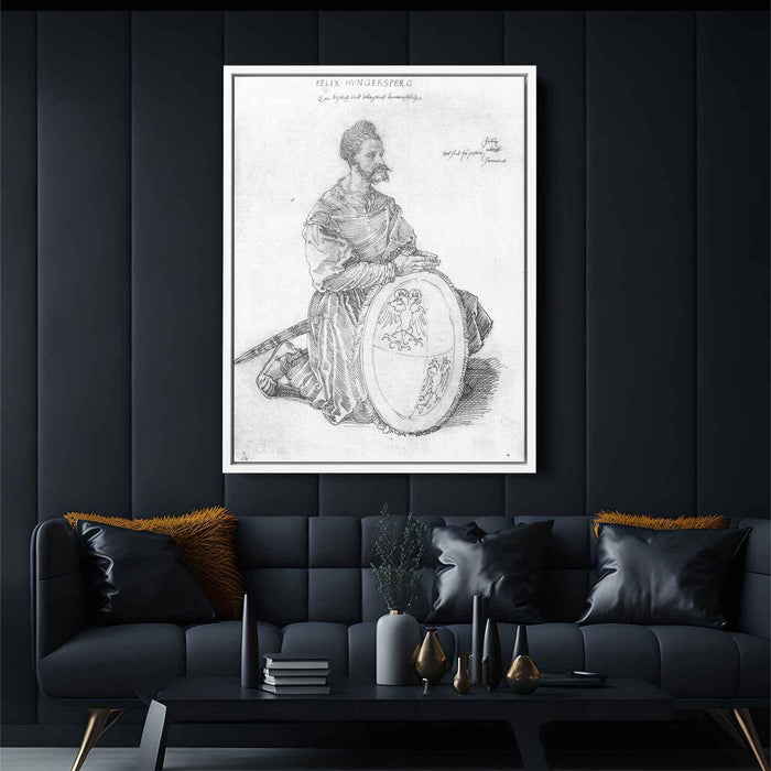 Portrait of Captain Felix Hungersperg, kneeling by Albrecht Durer - Canvas Artwork