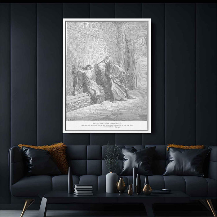 Saul Attempts to Kill David by Gustave Dore - Canvas Artwork