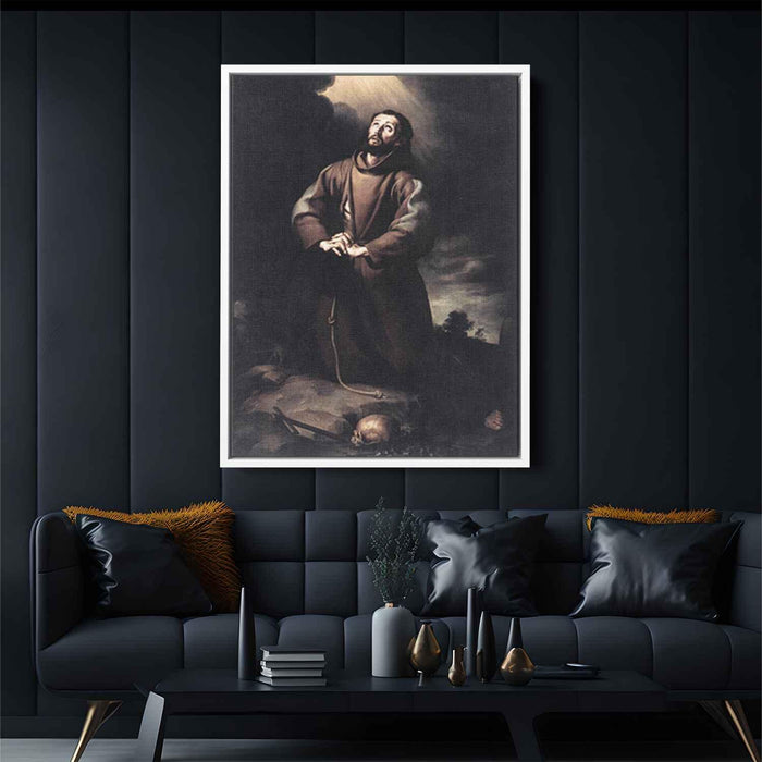 St. Francis of Assisi at Prayer (1650) by Bartolome Esteban Murillo - Canvas Artwork