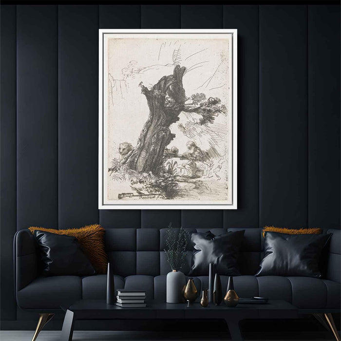 St. Jerome beside a pollard willow (1648) by Rembrandt - Canvas Artwork