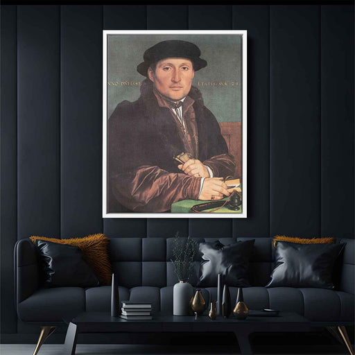 Unknown Young Man at his Office Desk (1541) by Hans Holbein the Younger - Canvas Artwork