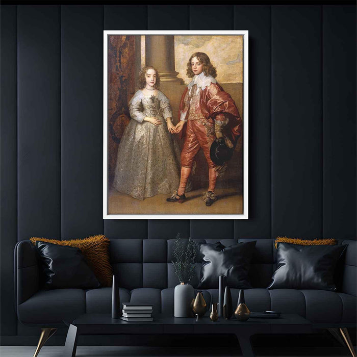 William II, Prince of Orange and Princess Henrietta Mary Stuart, daughter of Charles I of England by Anthony van Dyck - Canvas Artwork