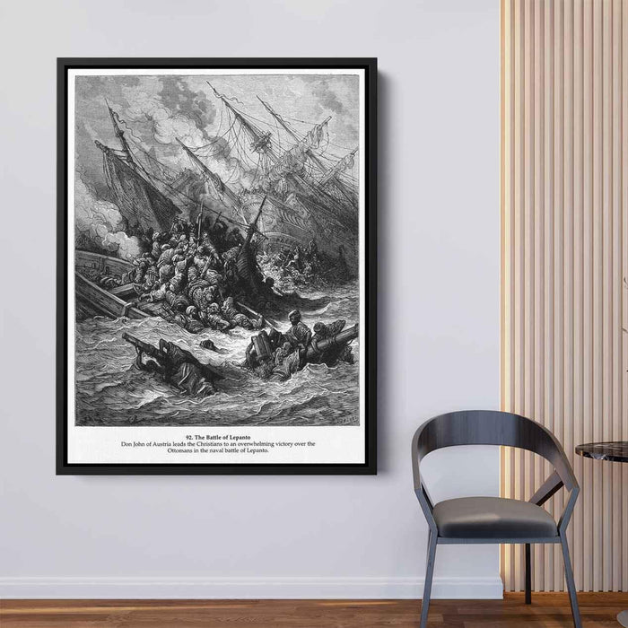 Battle of Lepanto in 1571 (1877) by Gustave Dore - Canvas Artwork