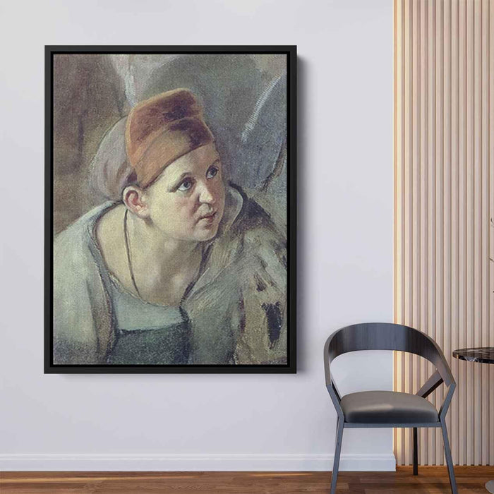 Bent figure of a woman by Vasily Perov - Canvas Artwork