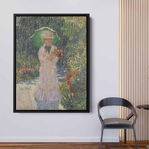 Camille with Green Parasol (1876) by Claude Monet - Canvas Artwork