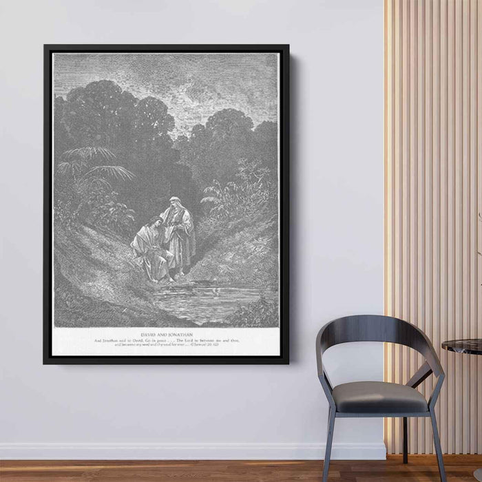 David and Jonathan by Gustave Dore - Canvas Artwork