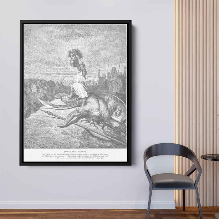 David Slays Goliath by Gustave Dore - Canvas Artwork