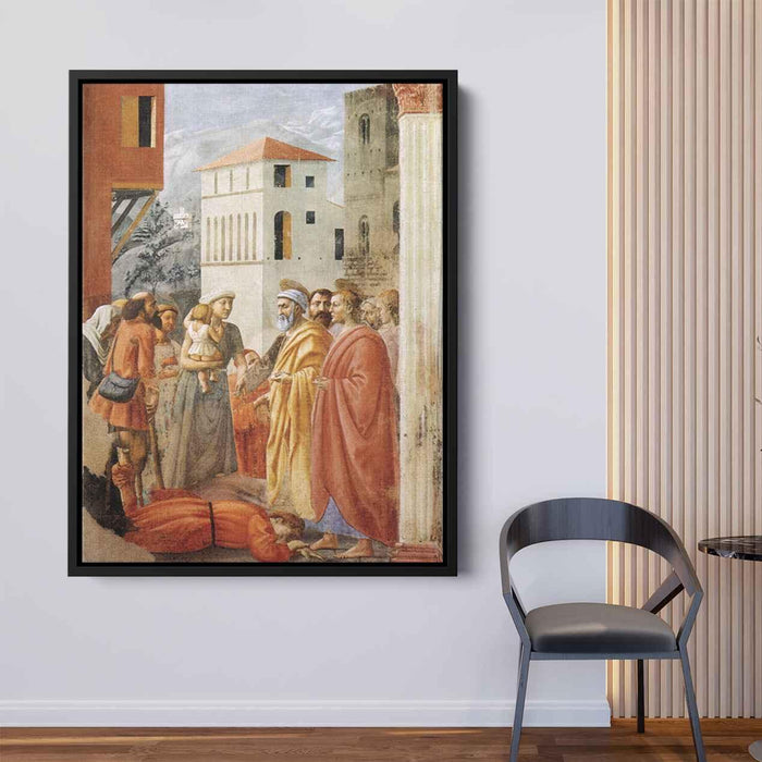 Distribution of Alms and Death of Ananias (1425) by Masaccio - Canvas Artwork