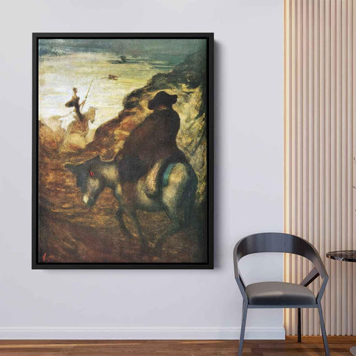 Don Quixote and Sancho Pansa by Honore Daumier - Canvas Artwork