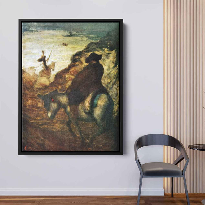 Don Quixote and Sancho Pansa by Honore Daumier - Canvas Artwork