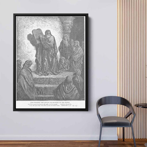 Ezra Reads the Law to the People by Gustave Dore - Canvas Artwork