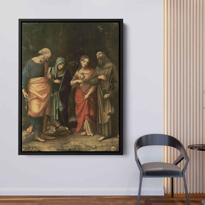 Four Saints (from left St. Peter, St. Martha, St. Mary Magdalene, St. Leonard) by Correggio - Canvas Artwork