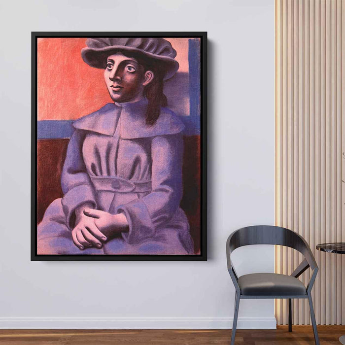 Girl in a hat with her arms crossed (1920) by Pablo Picasso - Canvas Artwork