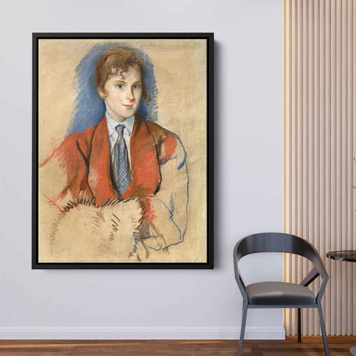 Girl with tie (1923) by Zinaida Serebriakova - Canvas Artwork