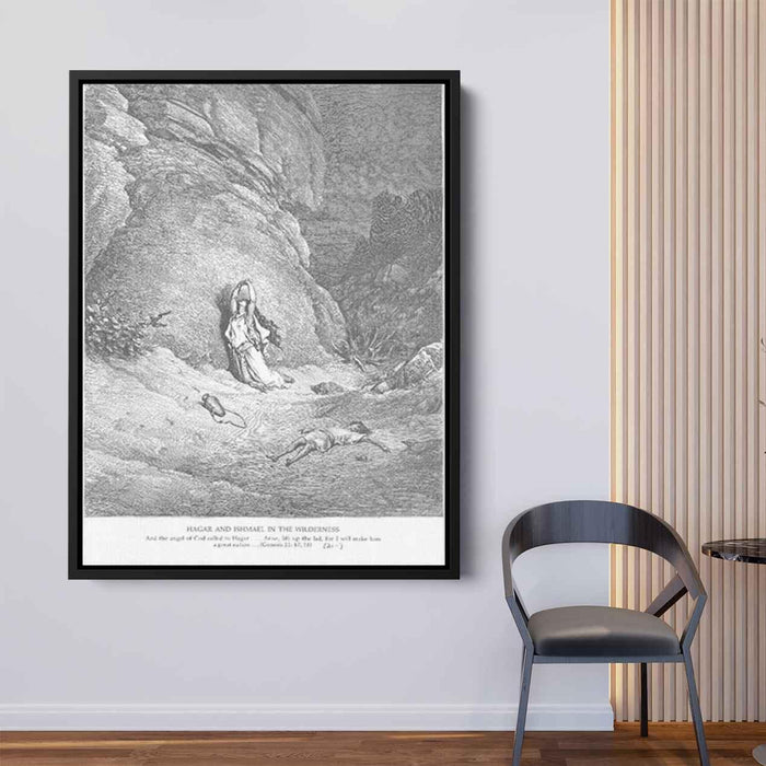 Hagar and Ishmael in the Wilderness by Gustave Dore - Canvas Artwork