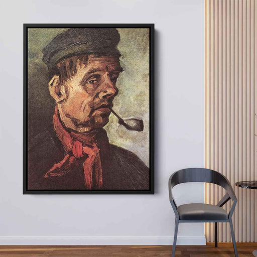 Head of a Peasant with a Pipe (1885) by Vincent van Gogh - Canvas Artwork