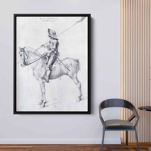 Man In Armor On Horseback (1498) by Albrecht Durer - Canvas Artwork