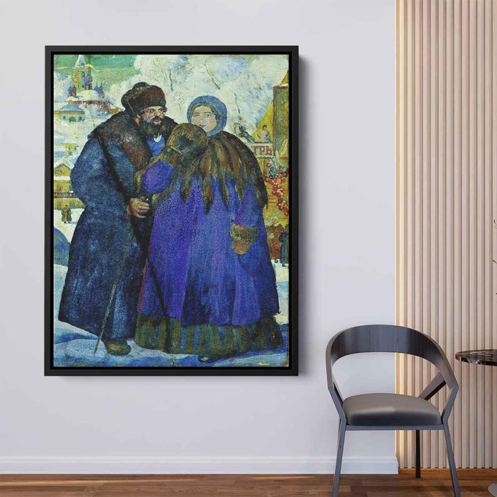 Merchant with his wife (1914) by Boris Kustodiev - Canvas Artwork